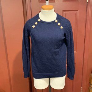 Navy Limited Sweater with Gold Buttons